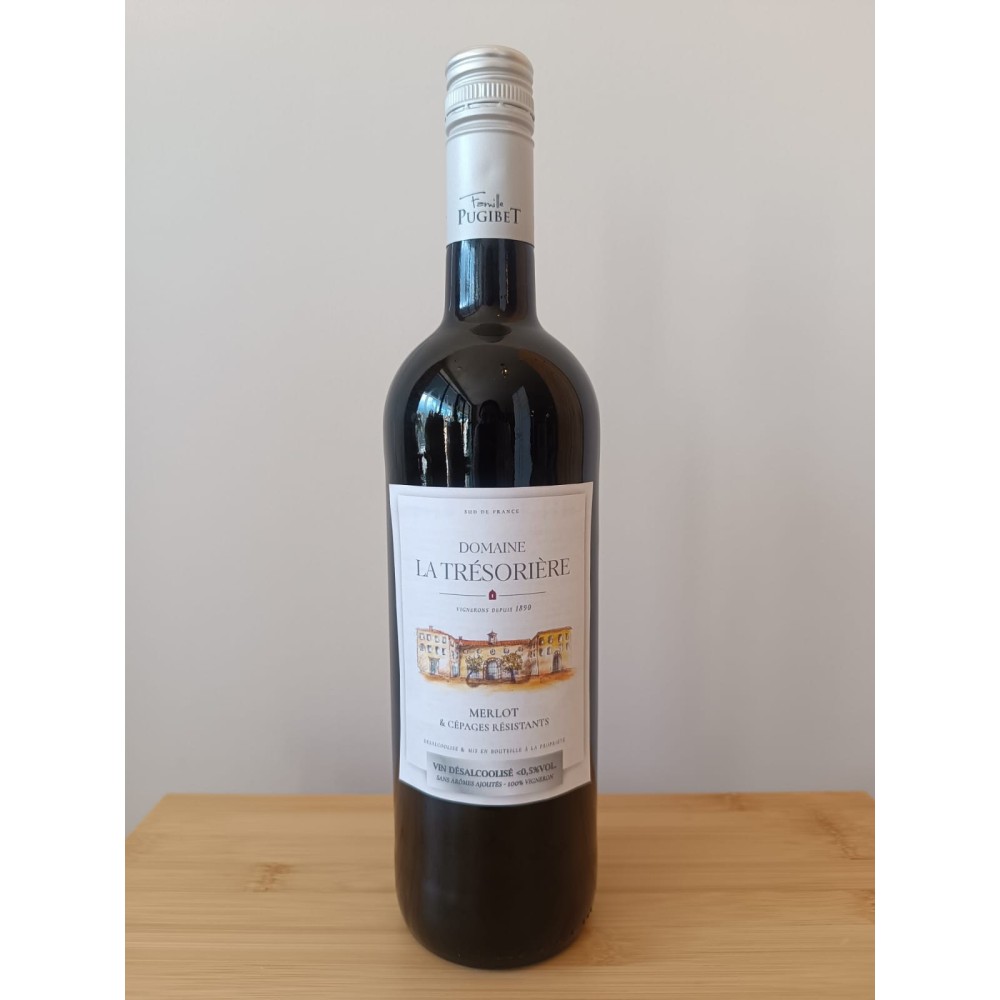 DOMAINE LA TRESORIERE MERLOT & CEPAGES RESISTANTS sans alcool 75cl