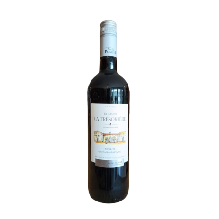 DOMAINE LA TRESORIERE MERLOT & CEPAGES RESISTANTS sans alcool 75cl