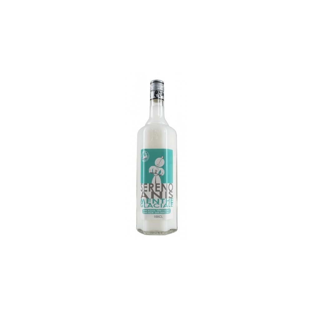 SERENO ANIS MENTHE GLACIALE apéritif anisé sans alcool sans sucre sans réglisse 100 cl